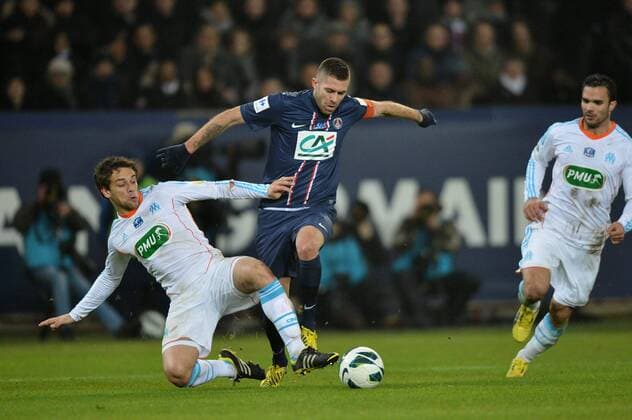Jeremy Menez (psg) - Lucas Mendes (om) FOOTBALL : Paris SG vs Marseille - Coupe de France - 27 02 2013 AnthonyBIBARD FEP Panoramic 