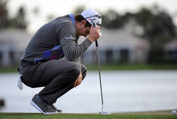 March 3, 2013 - Palm Beach Gardens, FL, USA - Justin Rose reacts to a missed putt on the 18th hole during the final round of the 2013 Honda Classic at PGA Golf Herren National Resort and Spa in Palm Beach Gardens, Florida, Sunday, March 3, 2013. honda classic - ZUMAm67