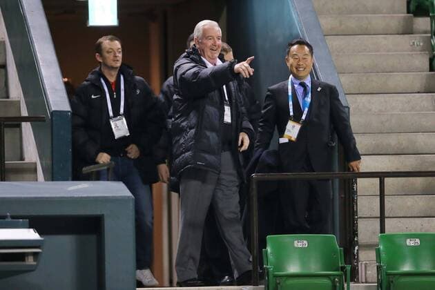 Craig Reedie, MARCH 4, 2013 : IOC Evaluation Commission visit at Ariake Coliseum, Tokyo, Japan.  (umqa003985)