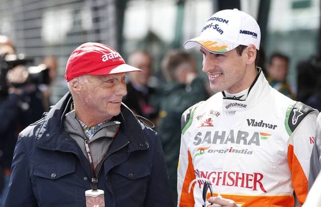 Motorsports: FIA Formula One World Championship 2013, Grand Prix of Australia, Niki Lauda (AUT, Mercedes AMG Petronas F1 Team), 15 Adrian Sutil (GER, Sahara Force India F1 Team), xHOCHxZWEIx
