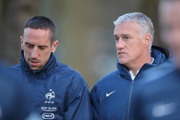 Didier Deschamps (fra) - Franck Ribery (fra) FOOTBALL : Entrainement - Equipe de france - 18 03 2013 AnthonyBIBARD FEP Panoramic 