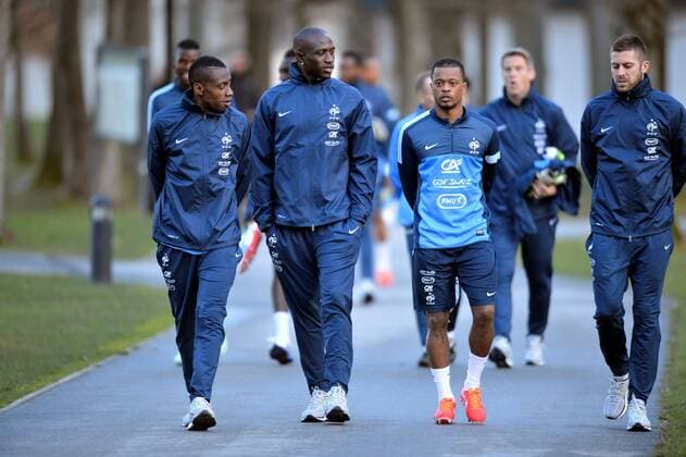 Blaise Matuidi (fra) - Moussa Sissoko (fra) - Patrice Evra (fra) - Jeremy Menez (fra) FOOTBALL : Entrainement - Equipe de france - 18 03 2013 AnthonyBIBARD FEP Panoramic 