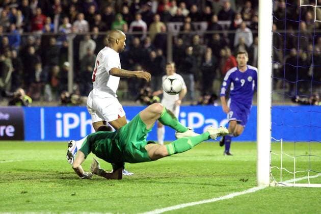 Il gol del 3-0 di Jermain Defoe (Inghilterra).Goal Celebration Jermain Defoe (England).Serravalle (San Marino) 17 03 2013 Stadio Olimpico Stadium Olimpic .Qualificazione Mondiale 2014 Qualify Fifa World Cup 2014.Football Calcio San Marino Vs Inghilterra San Marino Vs England. lucaxpagliaricci