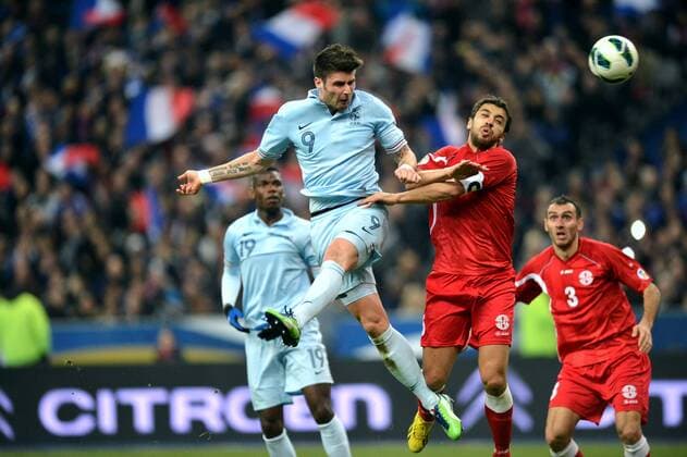 Olivier Giroud (fra) - Aleksander Amisulashvili (geo) : Frankreich vs Georgien - - 22 03 2013 AnthonyBIBARDFEP 