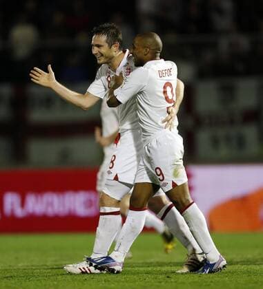 England s Frank Lampard celebrates scoring his sides fifth goal..San Marino v England- World Cup Qualifier - Stadio di Serravalle, Serravalle- 22 03 13 - Picture David Klein Sportimage EDITORIAL USE ONLY. No use with unauthorised audio, video, data, fixture lists, club league logos or live services. Online in-match use limited to 120 images, no video emulation. No use in betting, games or single club league player publications.