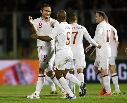 England s Frank Lampard celebrates scoring his sides fifth goal..San Marino v England- World Cup Qualifier - Stadio di Serravalle, Serravalle- 22 03 13 - Picture David Klein Sportimage EDITORIAL USE ONLY. No use with unauthorised audio, video, data, fixture lists, club league logos or live services. Online in-match use limited to 120 images, no video emulation. No use in betting, games or single club league player publications.