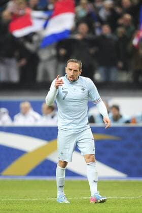 joie de Franck Ribery apres son but (France) FOOTBALL : France vs Georgie - Qualifications - 22 03 2013 JBAutissier Panoramic 