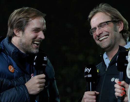 03.03.2012, 1.Bundesliga, Borussia Dortmund - FSV Mainz 05 v.l. Trainer Thomas Tuchel (FSV Mainz 05), Trainer Jürgen Klopp (Borussia Dortmund) Foto Jan Huebner