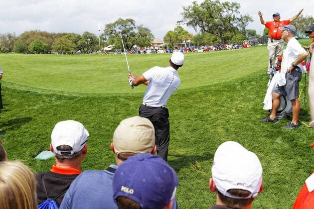 March 23, 2013 - Orlando, Florida, U.S - TIGER WOODS hits on to the green on the 5th hole during the third round of the Arnold Palmer Invitational at the Bay Hill Club and Lounge in Orlando, Fl. Golf 2013 - Arnold Palmer Invitational - Round Three  - ZUMArno