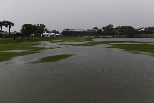 March 24, 2013 - Orlando, Florida, U.S - Water on the 18th fairway during the rain delay on the final round of the Arnold Palmer Invitational at the Bay Hill Club and Lodge. Golf 2013 - Arnold Palmer Invitational - Final Round  - ZUMAr11