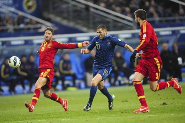 Karim Benzema (France) - Sergio Ramos (ESP) FOOTBALL: France - Spain. Qualifications - 26 03 2013 xJBxAutissierx 