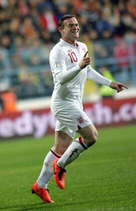 26.03.2013 Podgorica(Montenegro) Montenegro-England FIFA world cup Brazil qualifiers men football Wayne Rooney England celebrate first goal : 