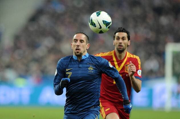 Franck Ribery (France) Alvaro Arbeloa (Espagne) FOOTBALL : France vs Espagne - Eliminatoire CM 2014- 26 03 2013 N.LeGouic FEP Panoramic 