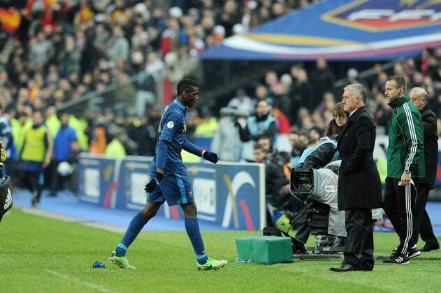 expulsion de Paul Pogba - Didier Deschamps (France) FOOTBALL : France vs Espagne - Eliminatoire CM 2014- 26 03 2013 N.LeGouic FEP Panoramic 