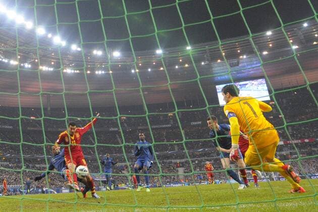 Hugo Lloris (France) vs Pedro Rodriguez Ledesma (Espagne) but FRA vs ESP JBAutissier Panoramic 