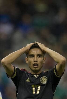MEXICO CITY, March 26, 2013 - Mexico s Jesus Zavala reacts during a CONCACAF s qualifying match for Brazil s World Cup 2014 against the U.S. at Azteca Stadium, in Mexico City, capital of Mexico, on March 26, 2013. (Xinhua David de la Paz) (da) (sp) MEXICO-MEXICO CITY-SOCCER-MEXICO VS U.S. 