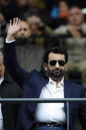 29.04.2012, Primera Division, FC Malaga - FC Valencia, v.l. Owner of Malaga sheikh Abdullah Al-Thani Foto Huebner Tejedor