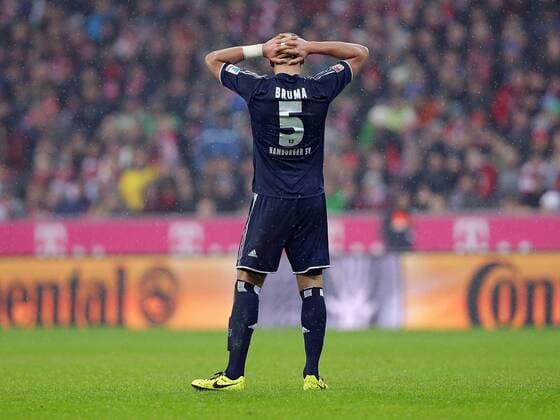30.03.2013, xovx, 1.Bundesliga, Bayern München - Hamburger SV, Jeffrey Bruma (Hamburger SV), enttäuscht, enttäuscht schauend, dissapointed, Freisteller.