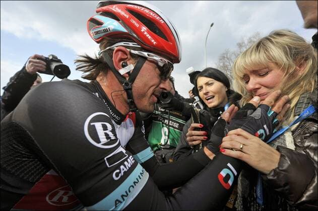 Fabian Cancellara (Switzerland Team Radioshack Leopard) with his wife Stefanie CYCLISME : Tour des Flandres - 31 03 2013 PhotoXnews 