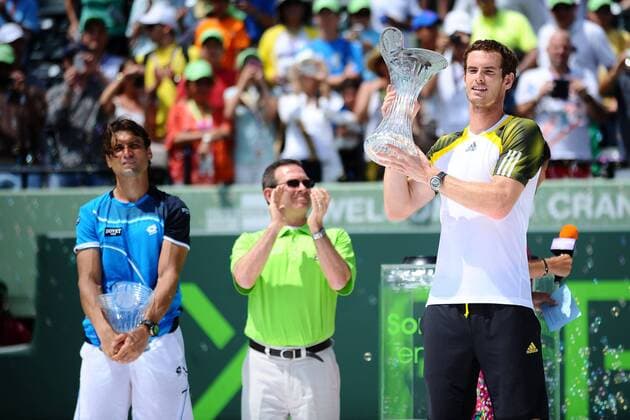 David Ferrer (ESP) Andy Murray (GBR) TENNIS : Sony Open in Miami - ATP Tennis Herren - 31 03 2013 virginiebouyer tennismag panoramic 