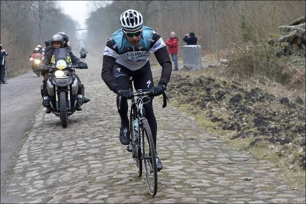 Gert Steegmans (Belgium Team Omega Pharma - Quickstep) CYCLISME : Entrainement - Paris Roubaix - 05 04 2013 PhotoNews Panoramic 