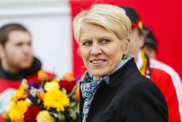 DFB Team Managerin Doris FITSCHEN Portrait, Porträt Aktion, Einzelbild Fussball Länderspiel Damen, Offenbach 05.04.2013 DEUTSCHLAND - USA (3:3) Freundschaftsspiel
