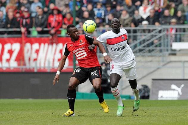 Cheick Diarra (Rennes) Mamadou Sakho (PSG) FOOTBALL : Rennes vs PSG - Ligue 1 - 06 04 2013 N.LeGouic FEP Panoramic 