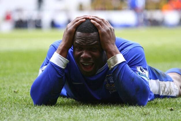 Tottenham Hotspur - FC Everton. 07.04.2013; Victor Anichebe (E) after a late miss. 