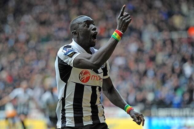 Football - Premier League - Newcastle United vs. FC Fulham: Papiss Cisse (Newcastle United) celebrates another late winner at St James Park. 