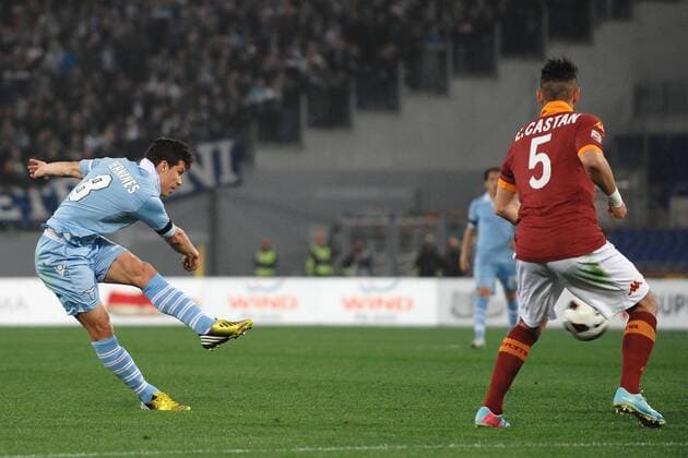 Gol di Anderson Hernanes Lazio 0-1.Goal Celebration .Serie A.AS Roma Vs Lazio Rom andreaxstaccioli