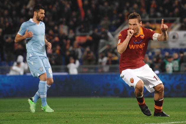 Francesco Totti 1-1 Goal celebration Roma 08 04 2013 Serie A AS Rom Vs Lazio Rom andreaxstaccioli
