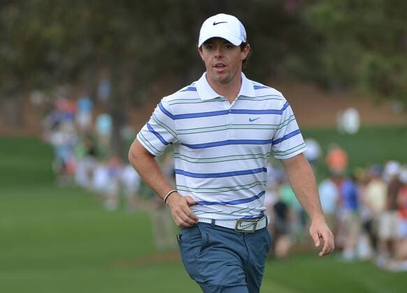 Rory McIlroy walks down the 7th fairway during a practice round before the Master golf tournament at Augusta National Golf Club on April 8, 2013 in Augusta, Georgia.  AUG20130408359