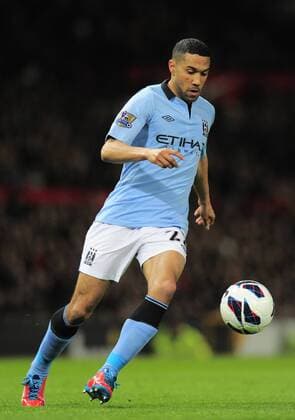 Gael Clichy of Manchester City - Barclays Premier League - Manchester Utd vs Manchester City - Old Trafford Stadium - Manchester- England - 08 04 13 - Picture Simon Bellis Sportimage EDITORIAL USE ONLY. No use with unauthorised audio, video, data, fixture lists, club league logos or live services. Online in-match use limited to 120 images, no video emulation. No use in betting, games or single club league player publications.
