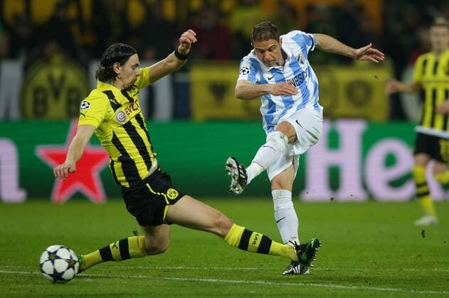 JOAQUIN, Joaquin SANCHEZ RODRIGUEZ (FC Malaga - 7) läßt Neven SUBOTIC (Borussia Dortmund - BVB - 4) stehen und macht das Tor zum 0-1 EP_Schmit