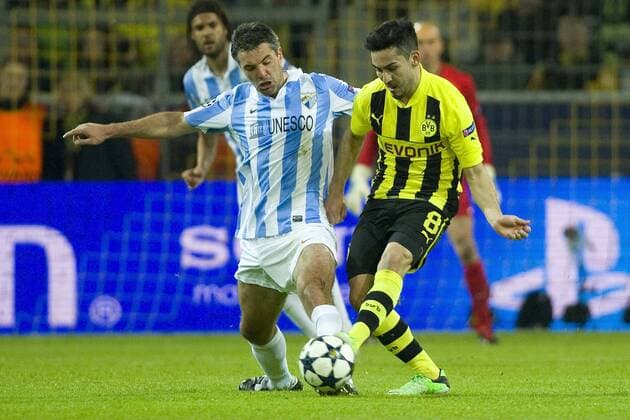 Jeremy TOULALAN (li., Malaga) gegen Ilkay GUENDOGAN (GÜNDOGAN, DO), Aktion, Zweikampf, Fussball Champions League, Viertelfinale, Borussia Dortmund (DO) - FC Malaga (Malaga), am 09.04.2013 in Dortmund Deutschland