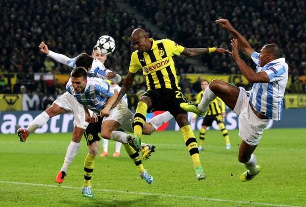 Ignacio Camacho, Felipe Santana, Julio Baptista Aktion Spielszene Zweikampf Fußball Fussball Championsleague Viertelfinale Rückspiel Saison 2012 13 09.04.2013 BVB Borussia Dortmund vs. FC Malaga