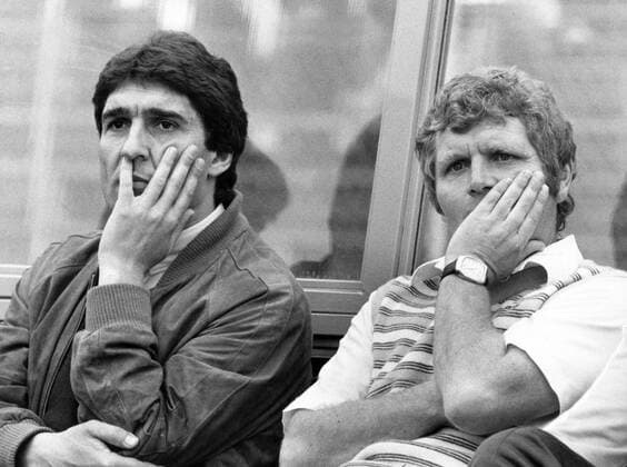 Manager Rudi Assauer (li.) und Trainer Jürgen Sundermann (beide FC Schalke 04)