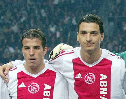 Rafael van der Vaart (L), Zlatan Ibrahimovic (R) during the Champions League Semi-final match between Ajax and AC Milan at April 8, 2003 at the amsterdam Arena at Amsterdam, The Netherlands. Ajax v AC Milan UEFA Champions League 2002 2003 xVIxRobertxCollettexIVx 1488112