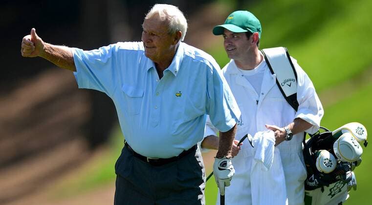 April 10, 2013 - Augusta, GA, USA - Arnold Palmer gives the thumbs up to fans along the 1st hole during the Par 3 Contest at the Masters at Augusta National Golf Club on Wednesday, April 10, 2013, in Augusta, Georgia. Masters at Augusta National Golf Club - ZUMAm67