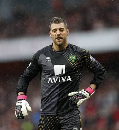 Norwich s Mark Bunn looks on dejected after conceding a penalty.. Arsenal FC London - Norwich City. Barclays Premier League - Emirates Stadium, London- Picture DavidxKlein Sportimage EDITORIAL USE ONLY. No use with unauthorised audio, video, data, fixture lists, club league logos or live services. Online in-match use limited to 120 images, no video emulation. No use in betting, games or single club league player publications.