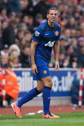 Football - 2012 2013 Premier League - Stoke City vs. Manchester United ManU Rio Ferdinand of Manchester United ManU reacts at the Britannia Stadium 