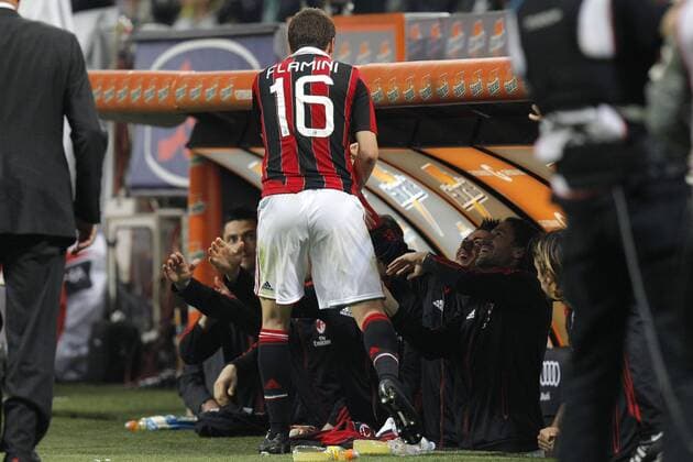 Mathieu Flamini Milan, Goal Celebration, Milano 14 4 2013, 2012 2013 Serie A - AC Milan vs. SSC Napoli MarcoxBertorello