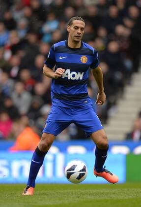 Rio Ferdinand of Manchester United - Barclays Premier League - Stoke City vs Manchester Utd - Britannia Stadium - Stoke - England - 14 04 13 - Picture Simon Bellis Sportimage EDITORIAL USE ONLY. No use with unauthorised audio, video, data, fixture lists, club league logos or live services. Online in-match use limited to 120 images, no video emulation. No use in betting, games or single club league player publications.