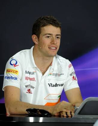 (130418) -- MANAMA, April 18, 2013 (Xinhua) -- Force India driver Paul di Resta attends the press conference of the Bahrain Formula One Grand Prix at the Bahrain International Circuit in Manama, Bahrain, on April 18, 2013. (Xinhua Chen Shaojin) BAHRAIN-MANAMA-F1-PRESS CONFERENCE 