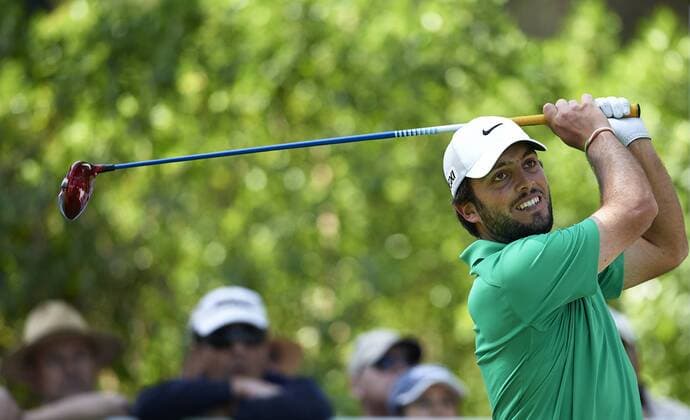 VALENCIA, SPAIN - APRIL 18: Francesco Molinari of Italy tees during the Open de Espana 2013 at Parador de El Saler on April 18, 2013 in Valencia, Spain (Photo by Aitor Alcalde Colomer). 