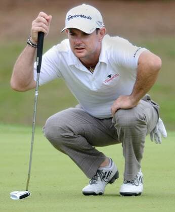 April 19, 2013 - Hilton Head Island, SC, USA - Rory Sabbatini scopes out his putt on the 7th hole during the second round of the RBC Heritage presented by Boeing at Harbour Town Golf Links in Sea Pines on Hilton Head Island, South Carolina, Friday, April 19, 2013. RBC Heritage - ZUMAm67