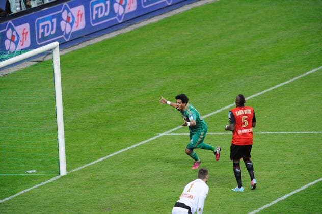 Joie de Brandao (saint etienne) apres son but FOOTBALL : Saint Etienne vs Rennes - Finale Coupe de la Ligue - 20 04 2013 FredericChambert Panoramic 
