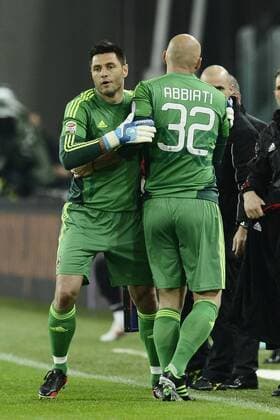 Db Torino 21 04 2013 - campionato di calcio serie A Juventus Turin - AC Milan Marco Amelia-Christian Abbiati 