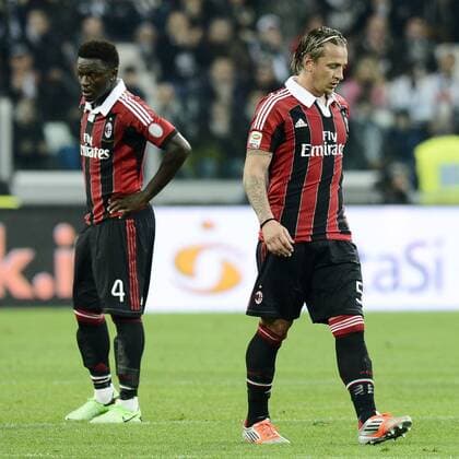Db Torino 21 04 2013 - campionato di calcio serie A Juventus Turin - AC Milan Philippe Mexes-Sulley Muntari 