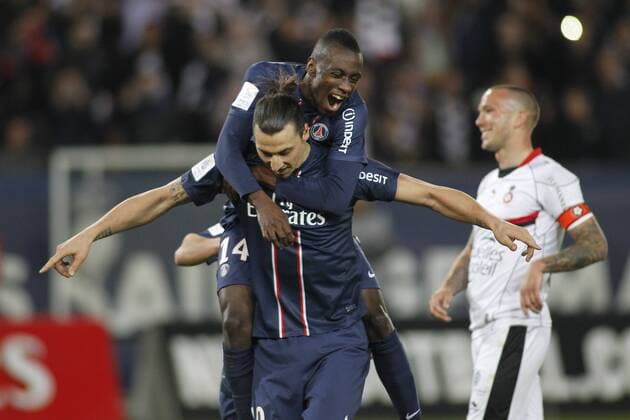 But de Zlatan Ibrahimovic (PSG) - Blaise Matuidi (PSG) Paris St. Germain (PSG) vs OGC Nizza - Ligue 1 - 21 04 2013 MichaelBaucher Panoramic 